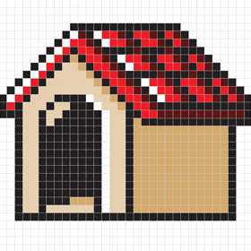 犬小屋のアイロンビーズ図案