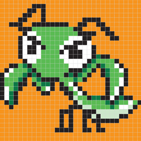 カマキリのアイロンビーズ図案