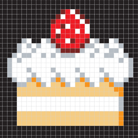 苺のショートケーキのアイロンビーズ図案