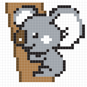 コアラのアイロンビーズ図案