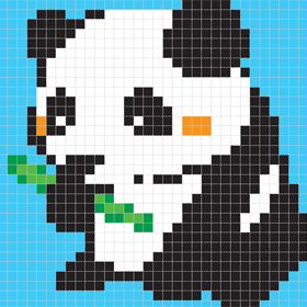 パンダのアイロンビーズ図案