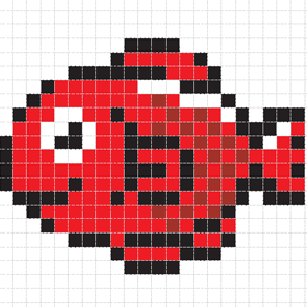 魚のアイロンビーズ図案