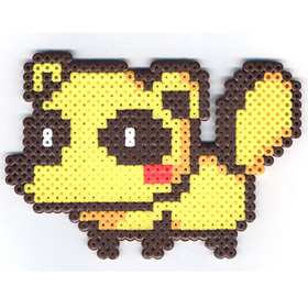 狸のアイロンビーズ図案