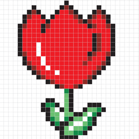 チューリップのアイロンビーズ図案