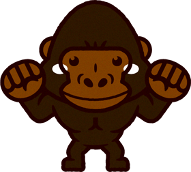 両手を上げたゴリラのイラスト/Gorilla