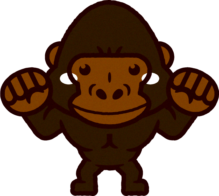 両手を上げたゴリラのイラスト/Gorilla