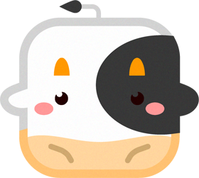 ウシの動物ブロックイラスト