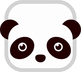 パンダの動物ブロックイラスト