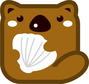 ラッコの動物ブロックイラスト