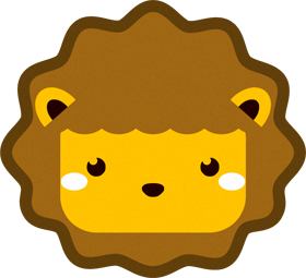 ライオンの動物ブロックイラスト