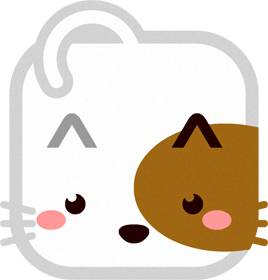 猫の動物ブロックイラスト