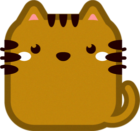 トラ猫の動物ブロックイラスト