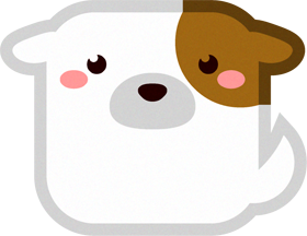 犬の動物ブロックイラスト
