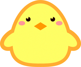 ヒヨコの動物ブロックイラスト