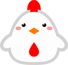 鶏の動物ブロックイラスト