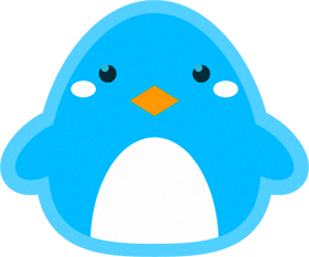 ペンギンの動物ブロックイラスト