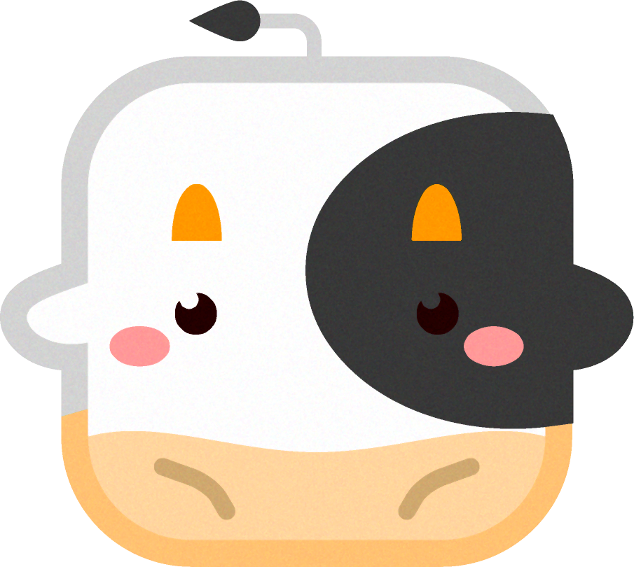 牛の動物ブロックイラスト