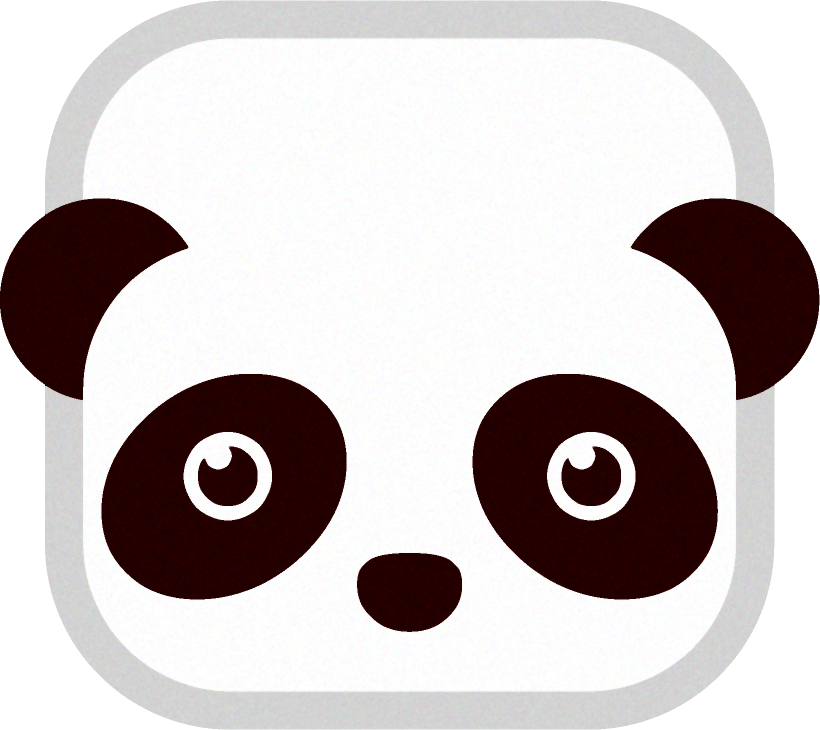 パンダの動物ブロックイラスト