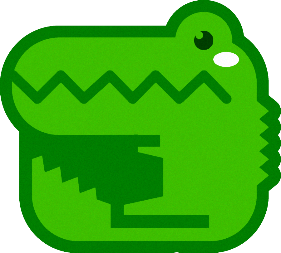 ワニの動物ブロックイラスト