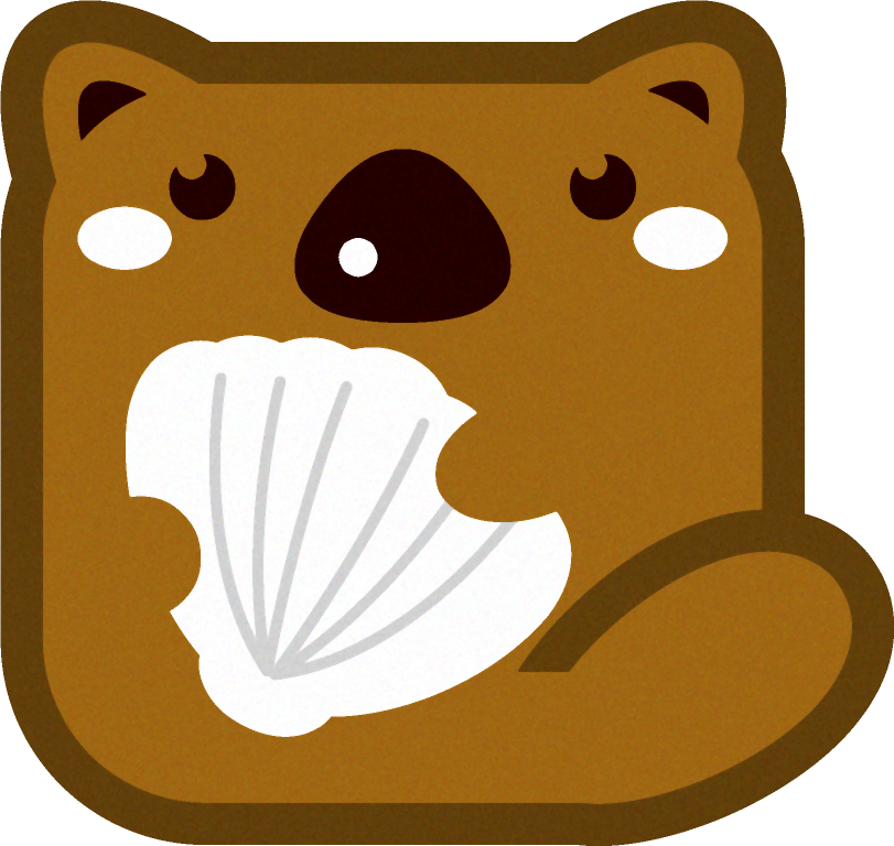 ラッコの動物ブロックイラスト