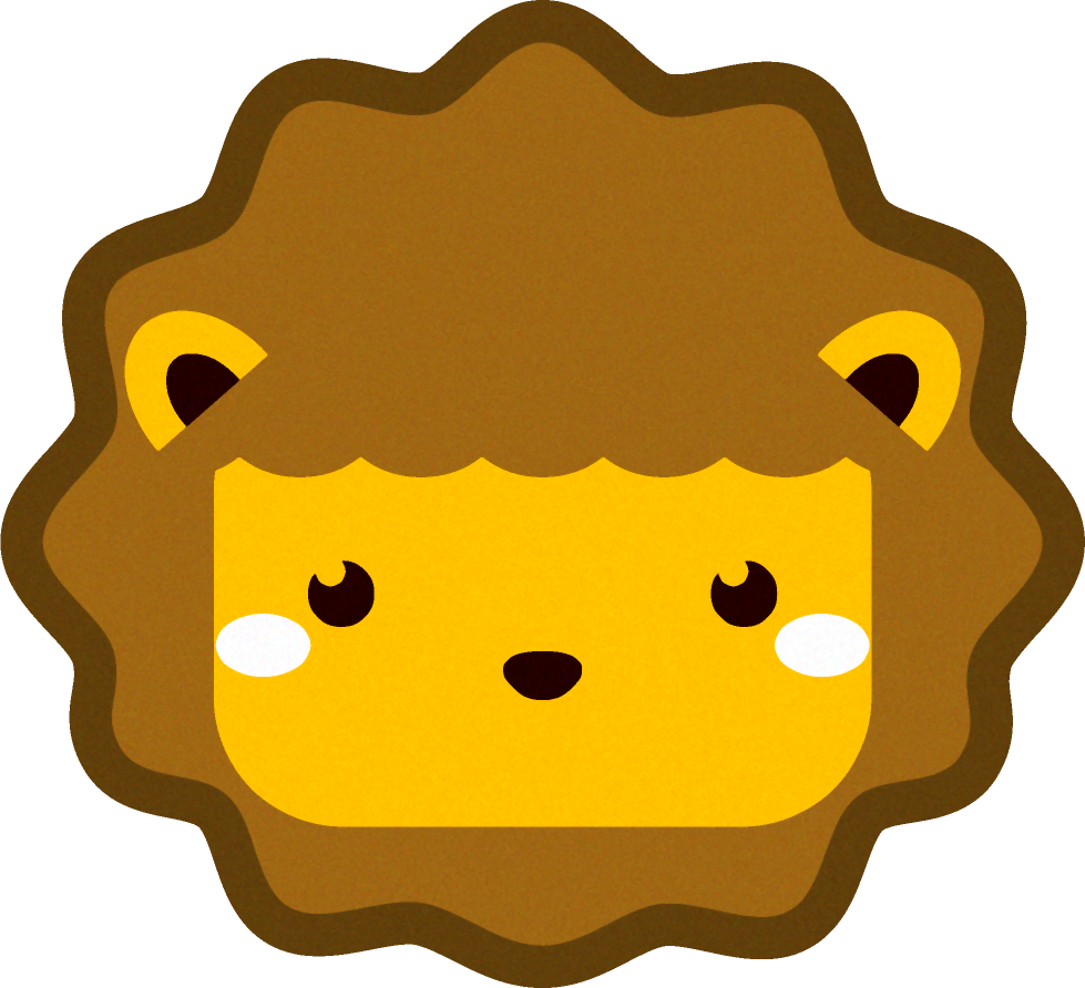 ライオンの動物ブロックイラスト