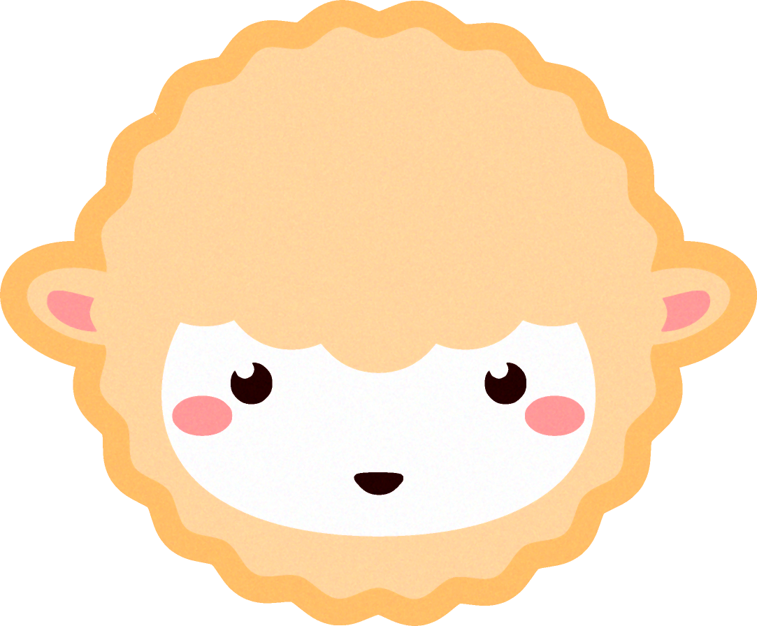 羊の動物ブロックイラスト