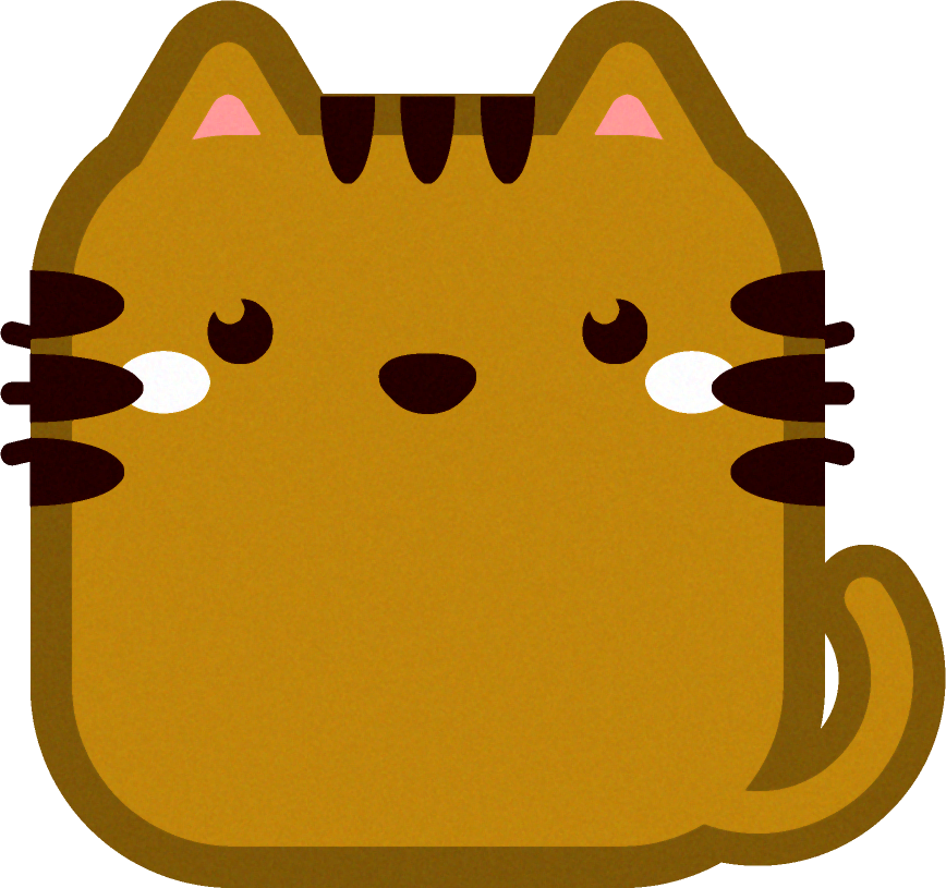 トラ猫の動物ブロックイラスト