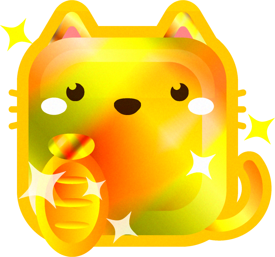 招き猫の動物ブロックイラスト