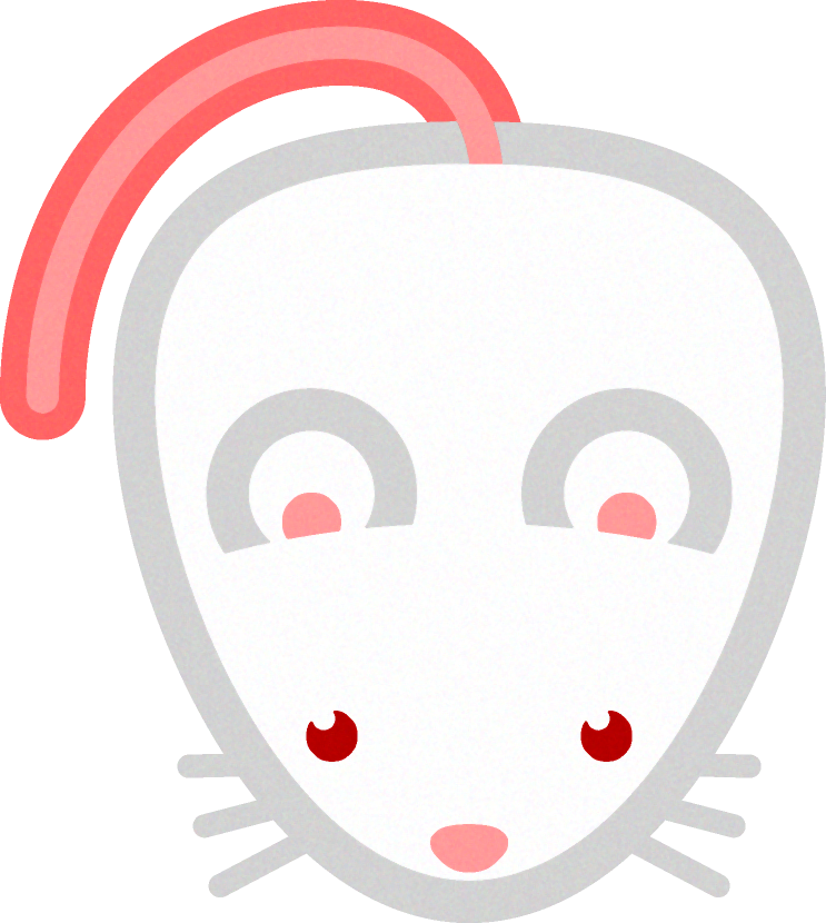 ネズミの動物ブロックイラスト