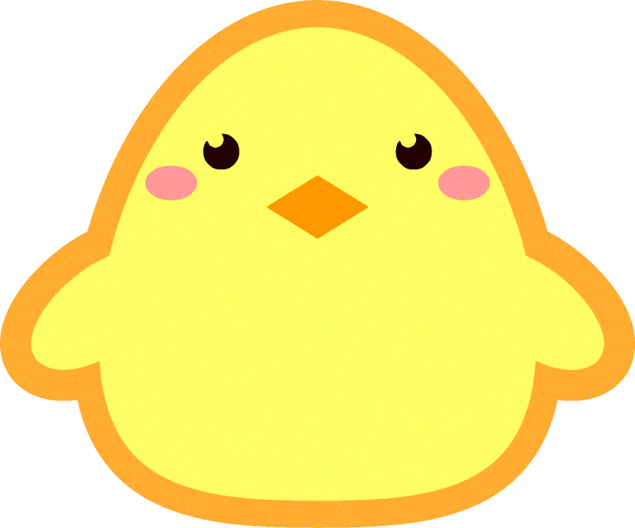 ヒヨコの動物ブロックイラスト
