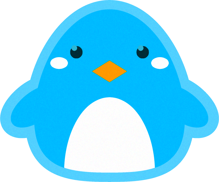 ペンギンの動物ブロックイラスト