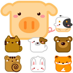 動物ブロックイラスト