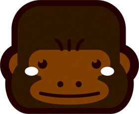 ゴリラの動物ブロックイラスト