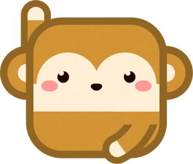 猿の動物ブロックイラスト