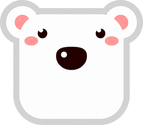 白熊の動物ブロックイラスト