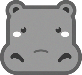 カバの動物ブロックイラスト