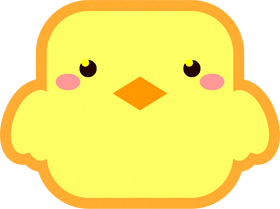 ヒヨコの動物ブロックイラスト（四角）