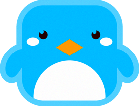 ペンギンの動物ブロックイラスト（四角）