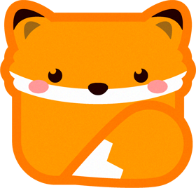 狐の動物ブロックイラスト