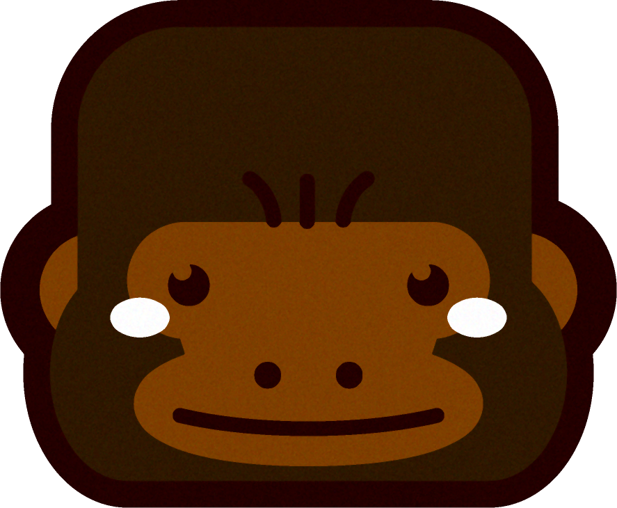 ゴリラの動物ブロックイラスト