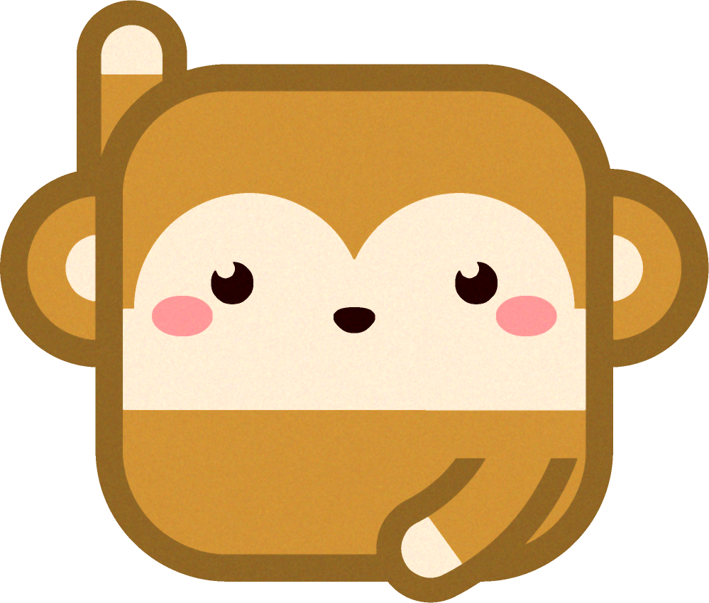 猿の動物ブロックイラスト