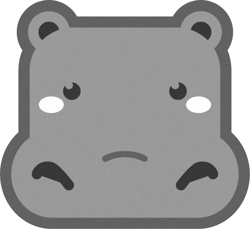 カバの動物ブロックイラスト