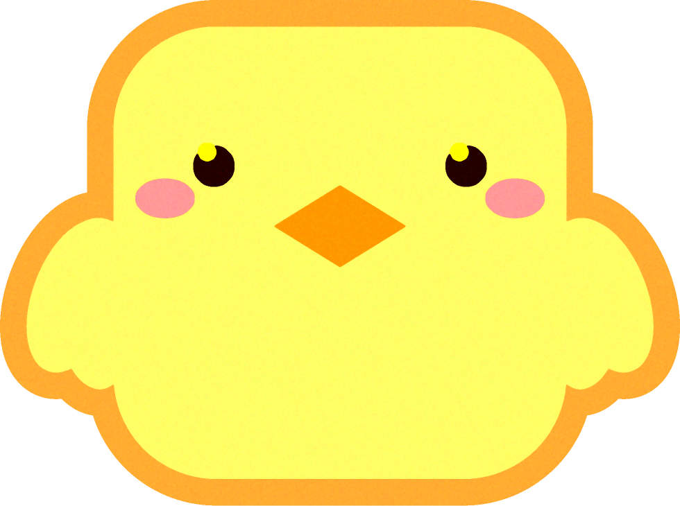 ヒヨコの動物ブロックイラスト/四角