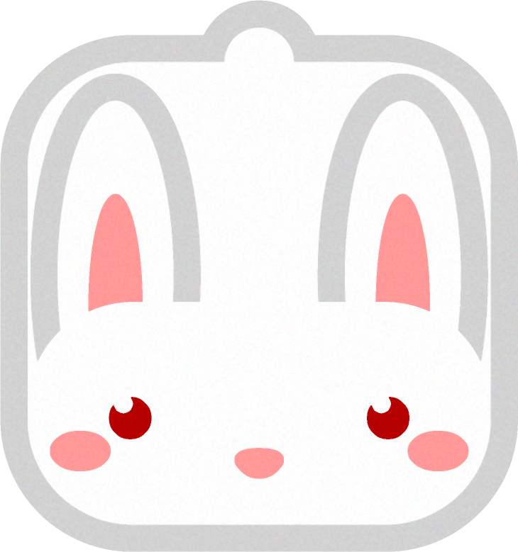 兎の動物ブロックイラスト