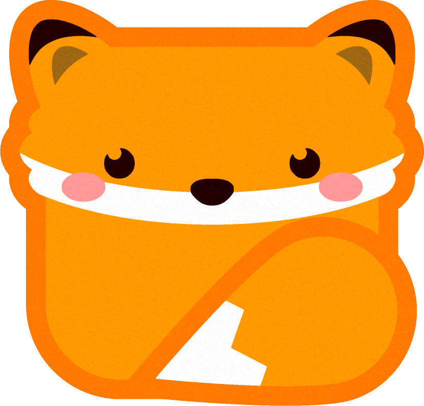 狐の動物ブロックイラスト