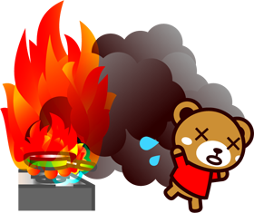 消火イラスト/炎上