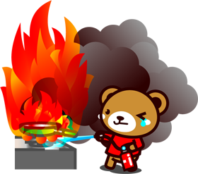 消火イラスト/火の勢いが強い