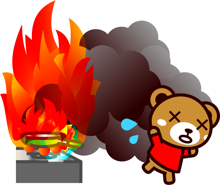 消火イラスト/炎上