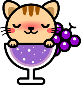 猫とカクテルのイラスト/ほろ酔い
