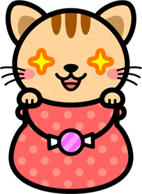 猫とバックのイラスト